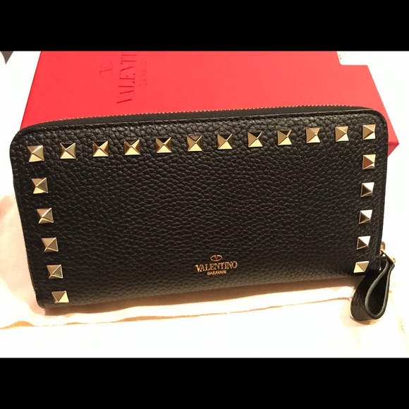 Valentino Handbags - Valentino rockstud black leather long wallet new